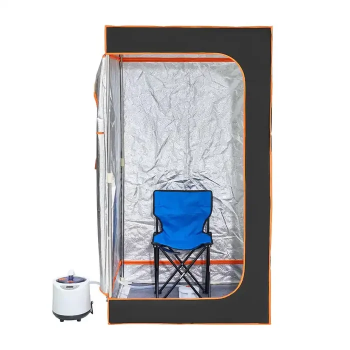 Full Size Portable Steam Sauna Tent 1-Person Indoor Metal Frame Material Portable Sauna 1200-Watt With Visible Window