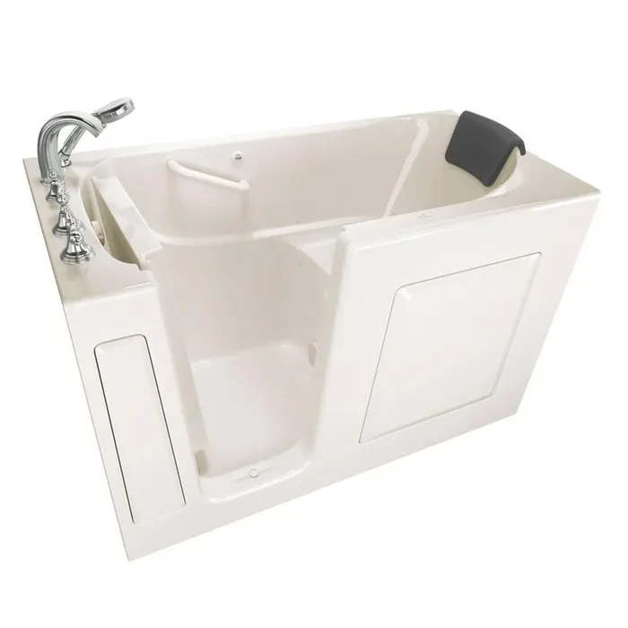 Gelcoat Premium Series 60 in. x 30 in. Left Hand Walk-In Air Bathtub in Linen