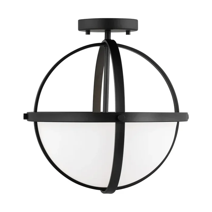 Generation Lighting – 7724602EN3-112 – Two Light Semi-Flush Convertible Pendant – Alturas – Midnight Black