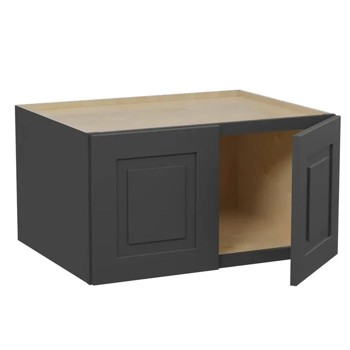 Grayson 30 in. W x 24 in. D x 15 in. H Assembled Plywood Wall Bridge Kitchen Cabinet in Deep Onyx with Soft Close