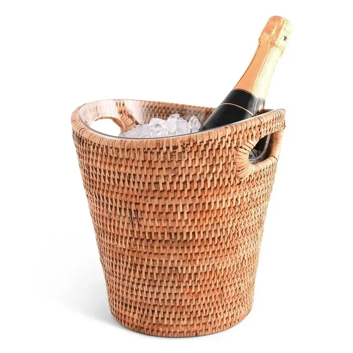 Hand Woven Rattan Wicker Champagne Bucket / Ice Bucket by Vagabond Hou