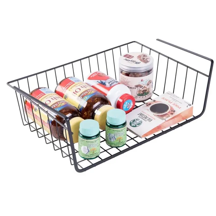 Hanging Under Shelf Metal Storage Basket (Set of 2)