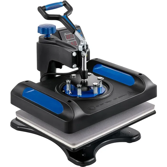 Heat Press Machine, 12 x 15 in. Fast Heating 360° Swing Away Digital Sublimation Printer for T-Shirts, Blue