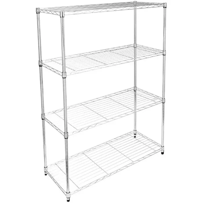 Heavy Duty 4-Shelf Shelving Unit with Wheel and Adjustable Feet
