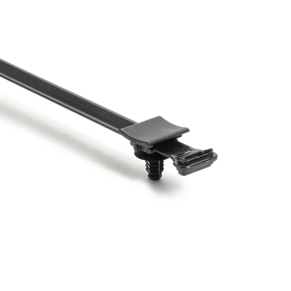HellermannTyton 2-Piece Cable Tie/Fir Tree Mount 8Mm Hole And M10 Threaded Hole PA66HIRHSUV Black 1200 Per Carton (156-02462)