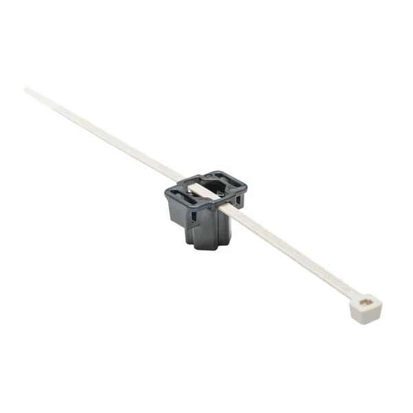 HellermannTyton 2-Piece M5/T5/M6/T6 Stud Mount Tie 8.0 Inch Tie 50 Pound Tensile Strength PPS/PAEK Silver/Beige 3000 Per Package (156-02232)