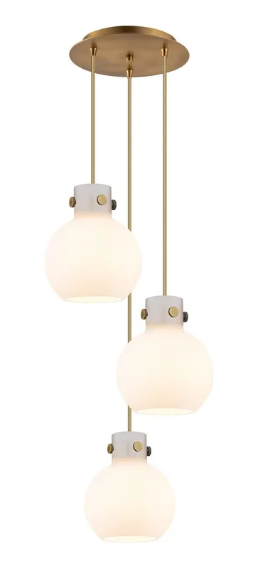 Innovations – 113-410-1PS-BB-G410-8WH – Seven Light Pendant – Newton – Brushed Brass