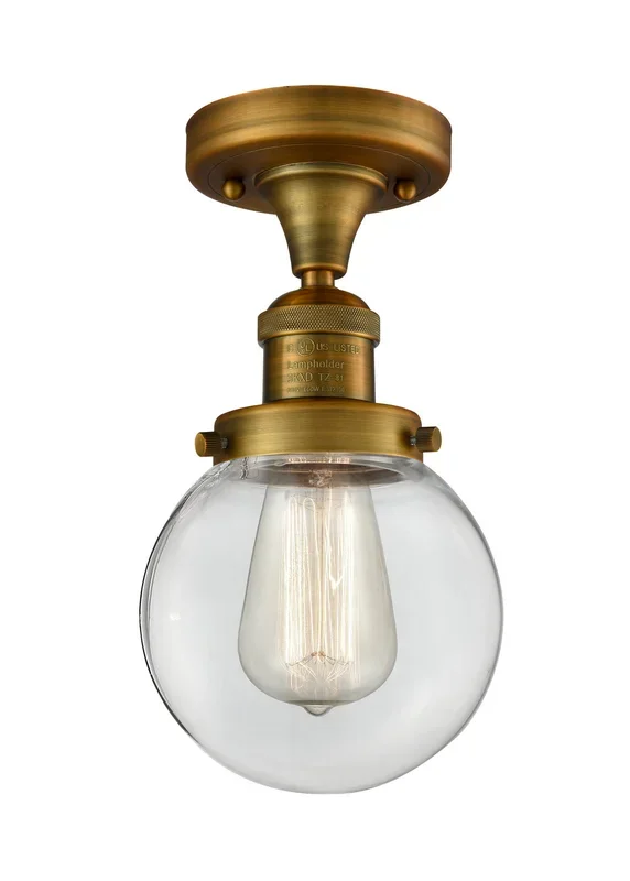 Innovations – 517-1CH-BB-G202-6-LED – LED Semi-Flush Mount – Franklin Restoration – Brushed Brass – 5171CHBBG2026LED
