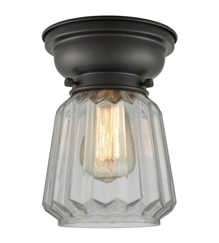 Innovations – 623-1F-BK-G142 – One Light Flush Mount – Franklin Restoration – Matte Black – 6231FBKG142