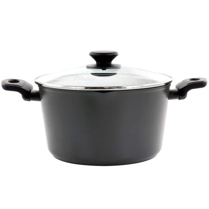 Kingsway 5.5 qt. Aluminum Nonstick Dutch Oven in Black With Lid
