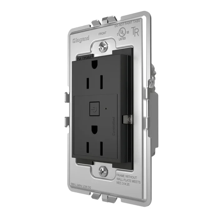 Legrand – WNAR153G1 – Plus-Sized 15A Outlet – Adorne – Graphite – WNAR153G1