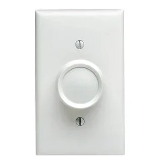 Leviton 1.5 Amp 120VAC 60Hz Single-Pole Trimatron Quiet Step Electro-Mechanical Rotary Fan Speed Control White (6639-10Z)