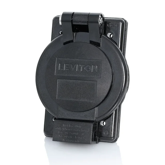 Leviton 1-Gang Weatherproof Cover For Strap Mount Black (7420-EB)