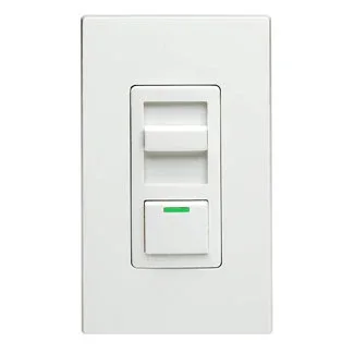 Leviton 1000VA 750W 120VAC 60Hz Single-Pole And 3-Way IllumaTech Preset Electro-Mechanical Magnetic Low-Voltage Slide Dimmer LED Locator Light (IPM10-1LZ)