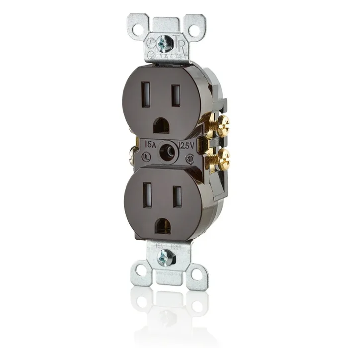 Leviton 15 Amp 125V NEMA 5-15R Pole 2 3-Wire Tamper-Resistant Duplex Receptacle/Outlet Straight Blade Grounding QuickWire (T5320)