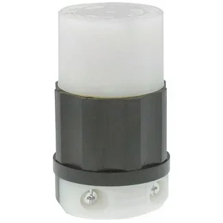Leviton 15 Amp 125V NEMA L5-15R 2P 3W Locking Connector Industrial Grade Grounding Black-White (4729-C)