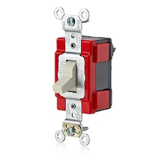 Leviton 20 Amp 120/277V Single-Pole AC Toggle Switch Extra Heavy-Duty Spec Grade Self Grounding Lev-Lok Modular Light Almond (M1221-T)