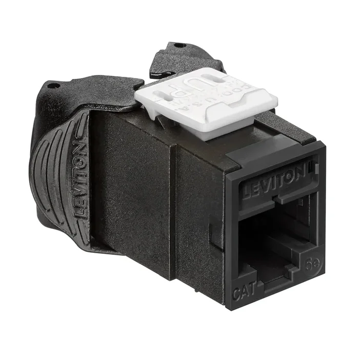 Leviton Atlas-X1 CAT5e UTP QuickPort Connector Black (5EUJK-RE5)