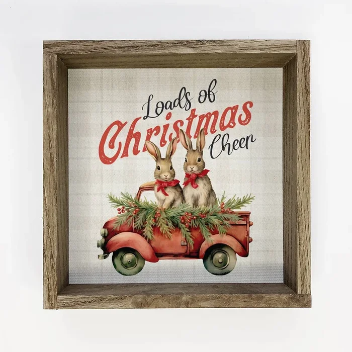 Loads of Christmas Cheer Bunnies – Animal Holiday Canvas Art