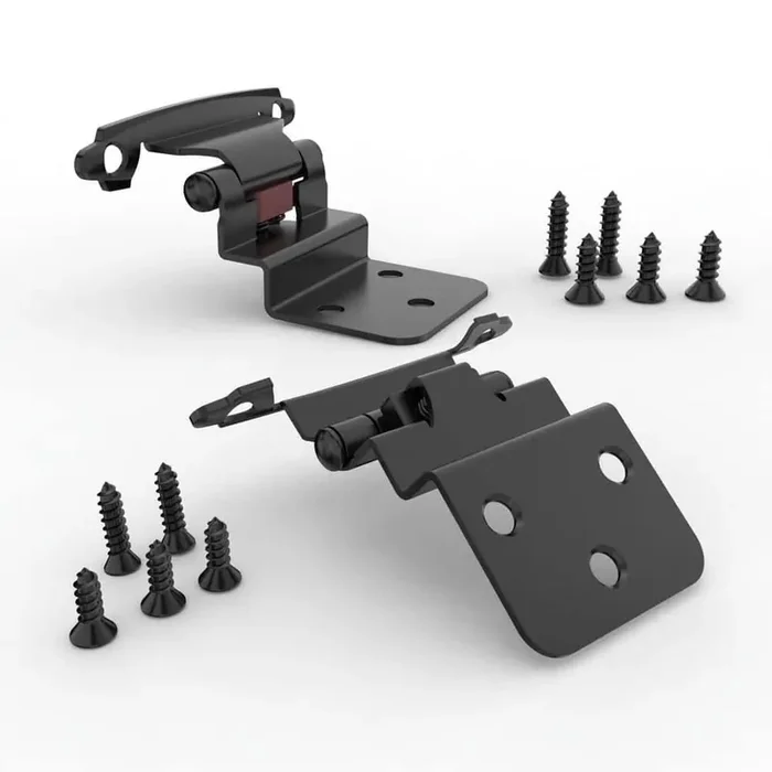Matte Black 3/8 in. Inset Cabinet Hinges with Self Closing Flush Face MountDoor Bumper, a Set of 50 Pieces