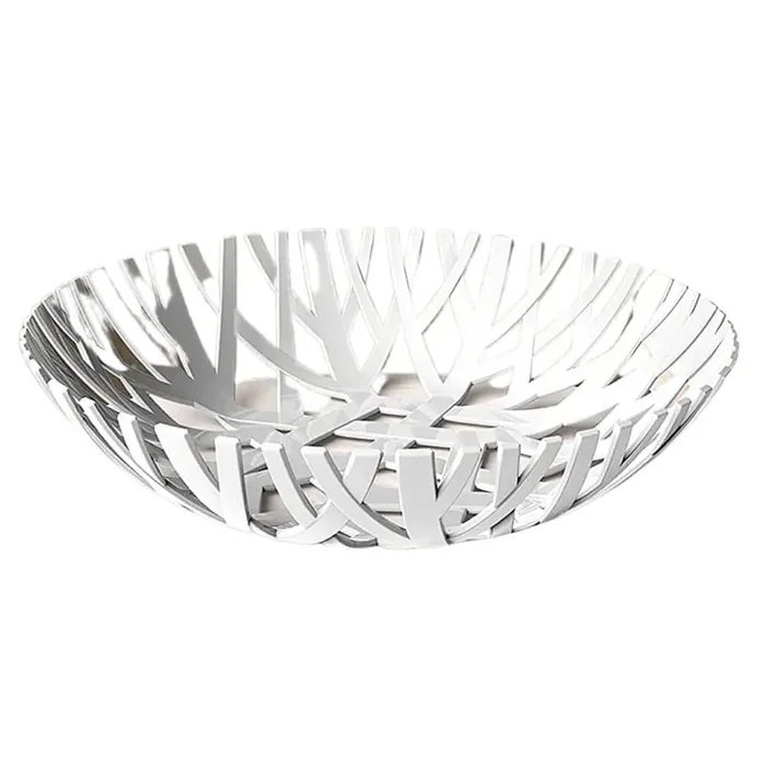 Modern Centerpiece Fruit Bowl for Kitchen Counter, High-end Look in White