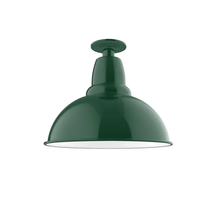 Montclair Light Works – FMB107-42-W14-L13 – LED Flush Mount – Cafe – Forest Green – FMB10742W14L13
