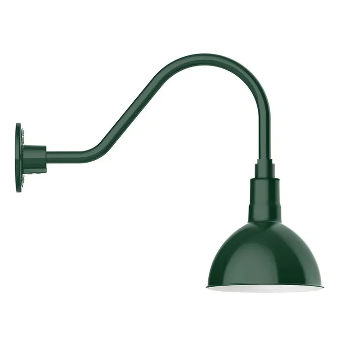 Montclair Light Works – GNA114-42-B03 – One Light Wall Mount – Deep Bowl – Forest Green – GNA11442B03