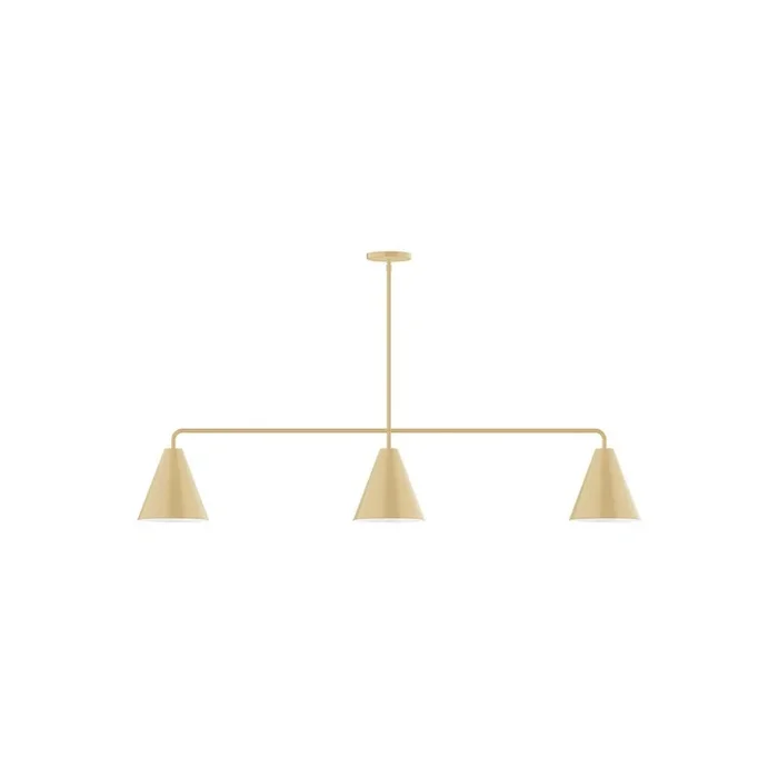 Montclair Light Works – MSN420-17 – Three Light Linear Pendant – Jynx – Ivory – MSN42017