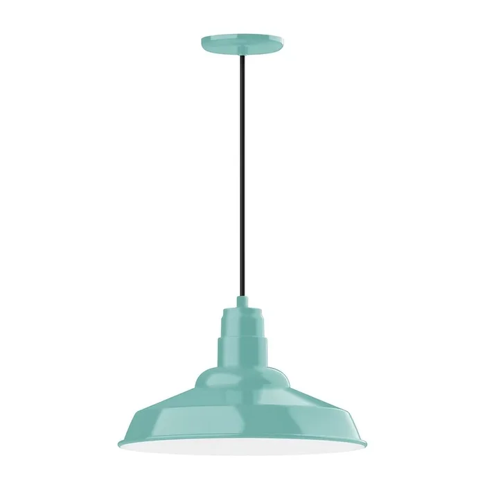 Montclair Light Works – PEB184-48-C12-G06 – One Light Pendant – Warehouse – Sea Green – PEB18448C12G06