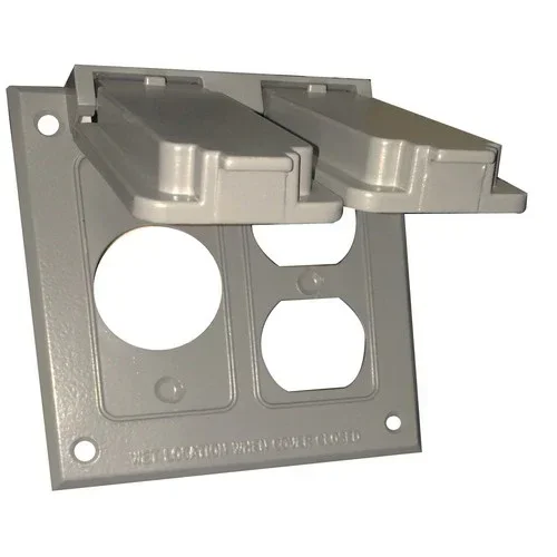 MORRIS 1 Single Receptacle Cover And 1 Duplex Receptacle Cover Gray (37230)