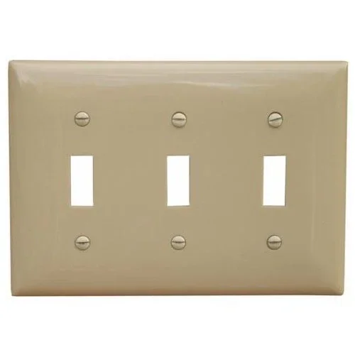 MORRIS Ivory 3 Gang Toggle Switch Wall Plate (81030)