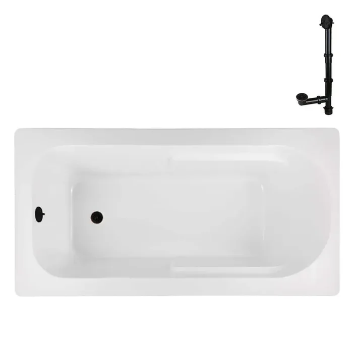 N-4280-739-ORB 60 in. x 32 in. Rectangular Acrylic Soaking Drop-In Bathtub, with Reversible Drain in Oil Rubbed Bronze