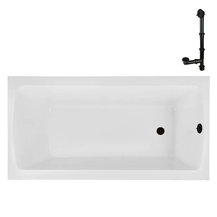 N-4360-751-ORB 66 in. x 34 in. Rectangular Acrylic Soaking Drop-In Bathtub, with Reversible Drain in Oil Rubbed Bronze