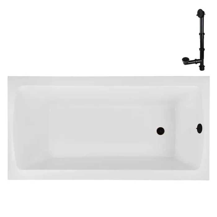 N-4380-754-ORB 72 in. x 36 in. Rectangular Acrylic Soaking Drop-In Bathtub, with Reversible Drain in Oil Rubbed Bronze