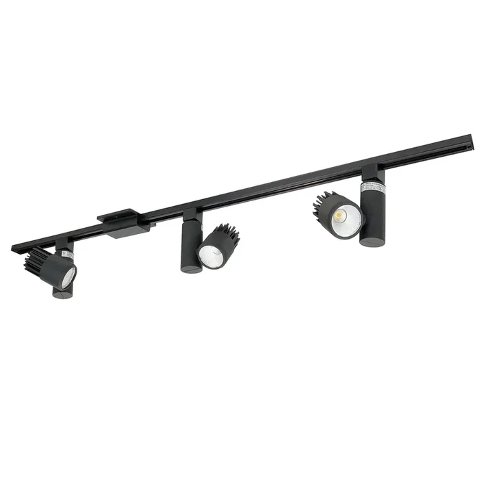 Nora 4 Foot Track Pack With 3 Aiden 1150Lm LED 90 CRI 3000K Track Heads Black (NTLE-845930B)