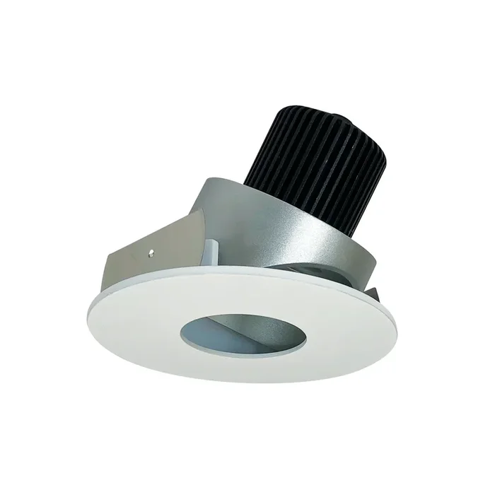 Nora 4 Inch Iolite High Lumen Round Pinhole Adjustable Trim 1500/2000/2500Lm 5000K Haze/Matte Powder White (NIO-4RPHA50XHZMPW/HL)