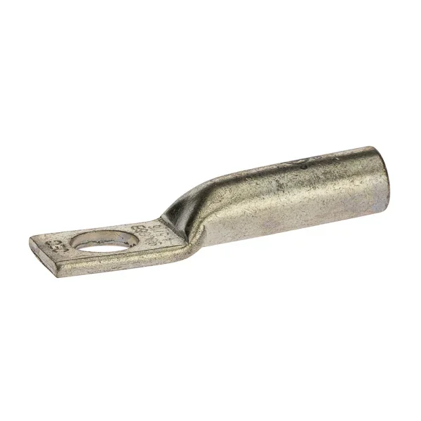 NSI #6 AWG Maximum Wire Size 5/16 Stud Size Tin-Plated Long Barrel Copper Compression Lug With Peep Hole Single Mounting Hole (L656P)
