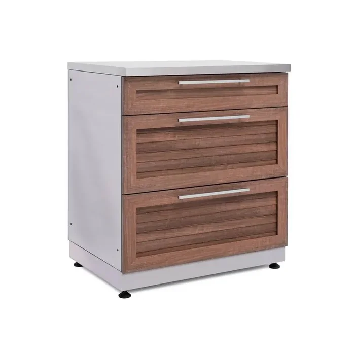 Outdoor Kitchen Stainless Steel Grove 32 in. W x 36.5 in. H x 23 in. D Classic 3-Drawer Cabinet