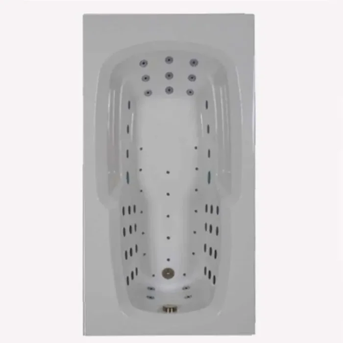 Physical Therapy 60 in. x 32 in. Acrylic Rectangular Drop-in Whirlpool and Air Bathtub with Reversible Drain in Bone