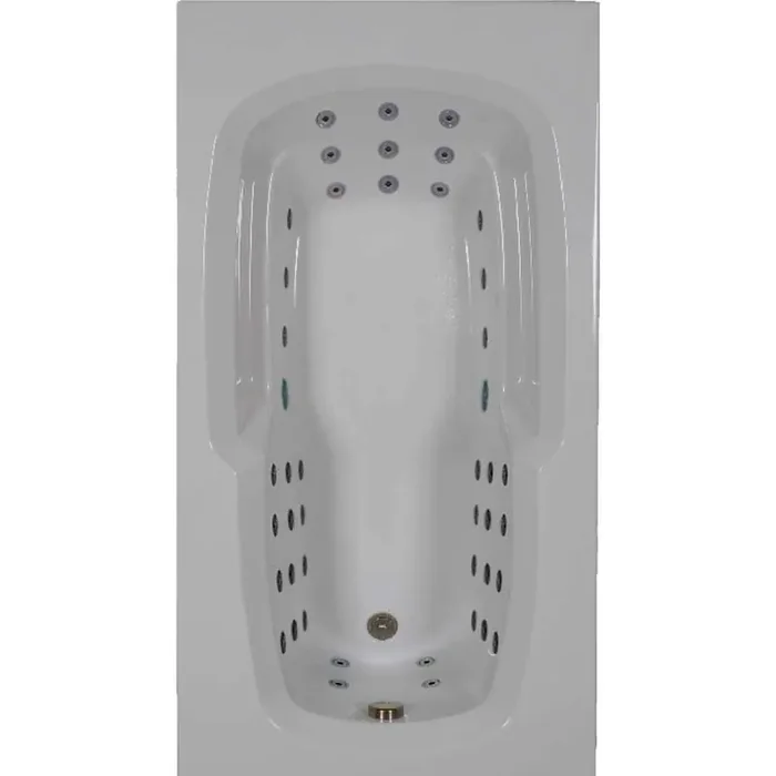 Physical Therapy 72 in. x 36 in. Acrylic Rectangular Drop-in Whirlpool and Air Bathtub with Reversible Drain in Bone