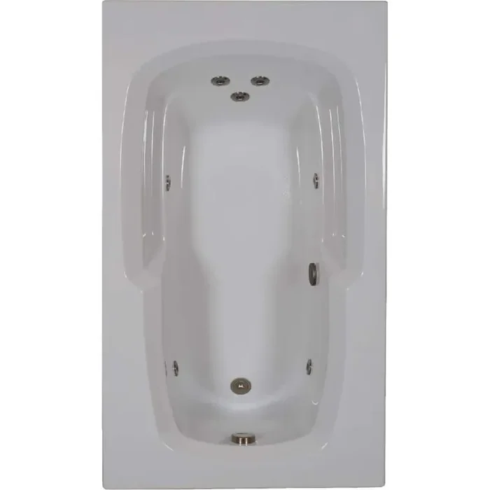 Premier 60 in. x 32 in. Acrylic Rectangular Alcove Whirlpool Bathtub with Reversible Drain in White