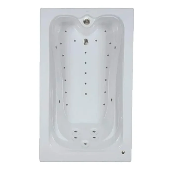 Premier 60 in. x 42 in. Acrylic Rectangular Alcove Air Bathtub with Reversible Drain in Bone