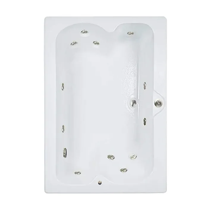 Premier 60 in. x 48 in. Acrylic Rectangular Drop-in Whirlpool Bathtub with Reversible Drain in White