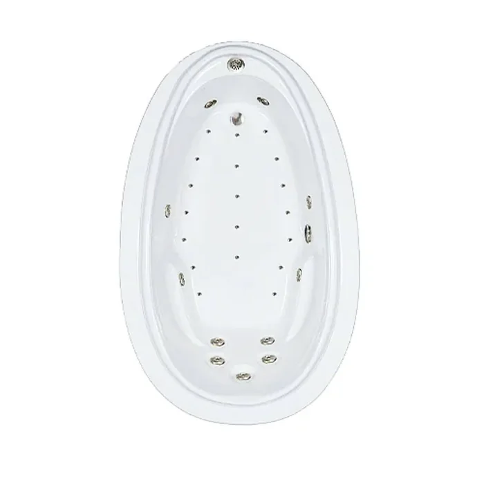 Premier 72 in. x 44 in. Acrylic Oval Drop-in Whirlpool and Air Bathtub with Reversible Drain in Bone