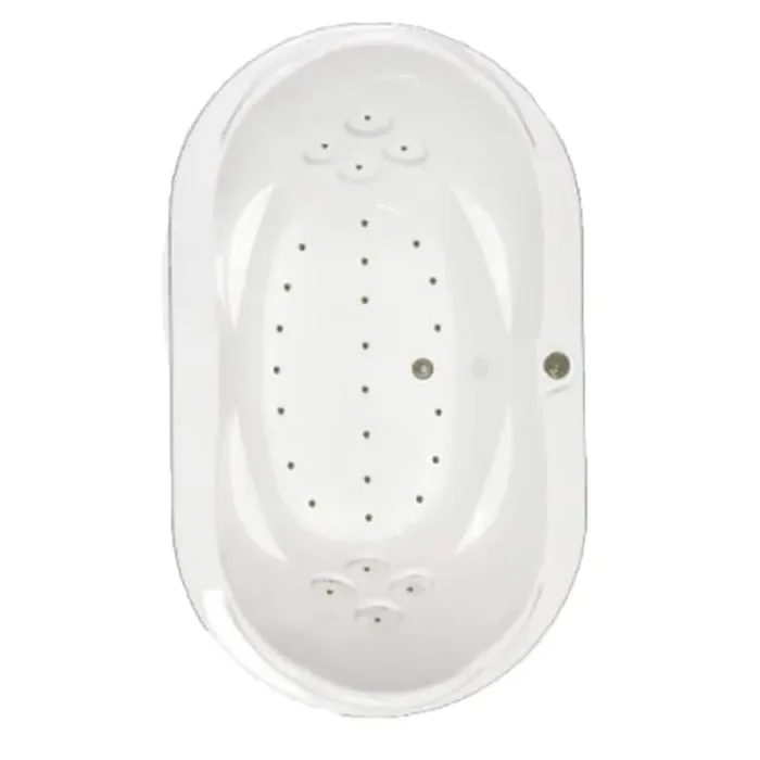 Premier 73 in. x 43 in. Acrylic Oval Drop-in Air Bathtub with Center Drain in White