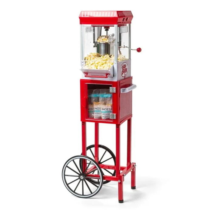 Red Vintage 2.5 oz. Popcorn Machine Cart 45 in. Tall