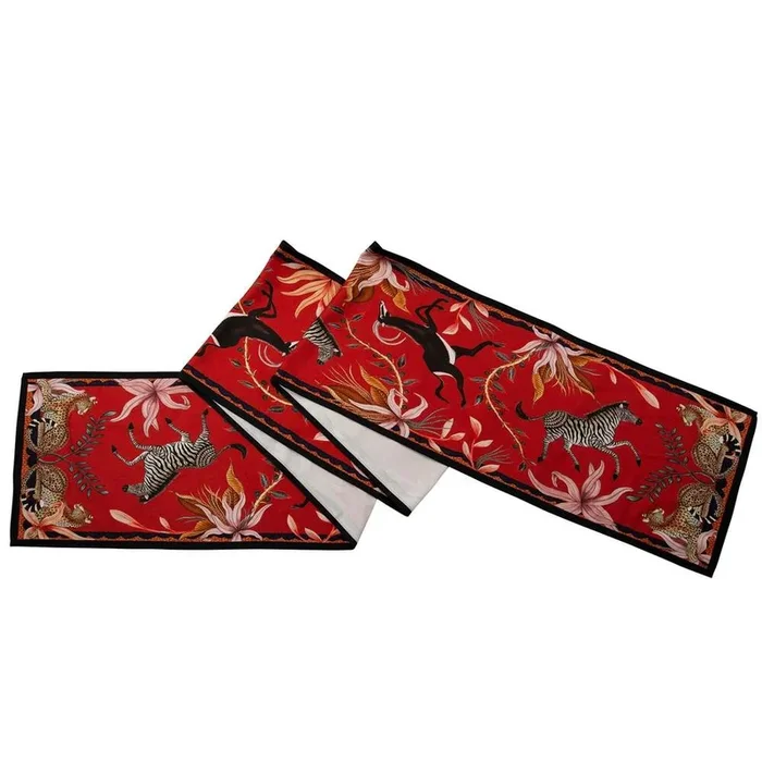 Sable Table Runner – Royal Red by Ngala Trading Company