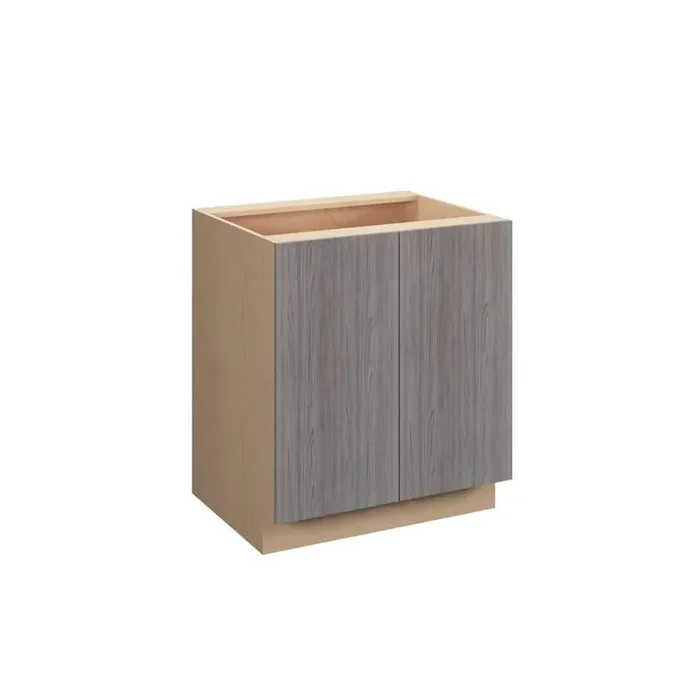 Saratoga Slab 27 in. W x 34.5 in. H x 24 in. D in Greywood Plywood Assembled Full Height Door Base Cabinet