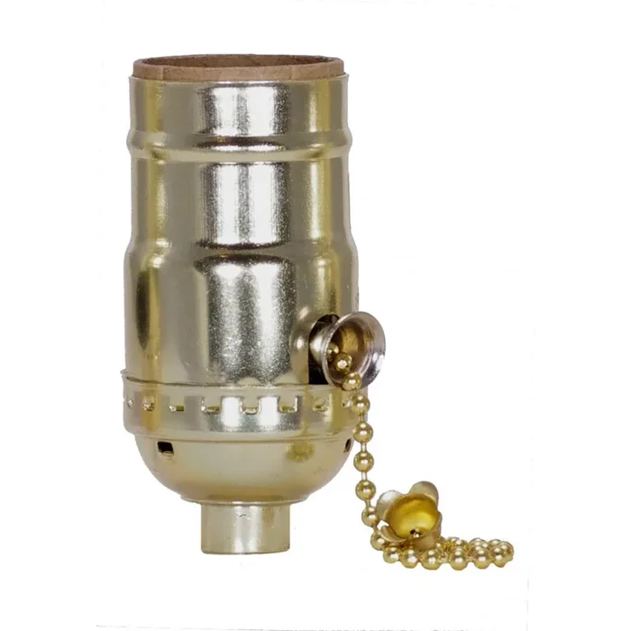 Satco – 80-1188 – On-Off Pull Chain Socket – Brite Gilt – 801188