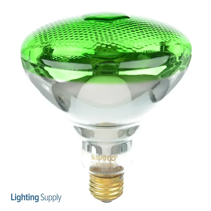 SATCO/NUVO 100BR38/G 100W BR38 Incandescent Green 2000 Hours Medium Base 120V (S4427)